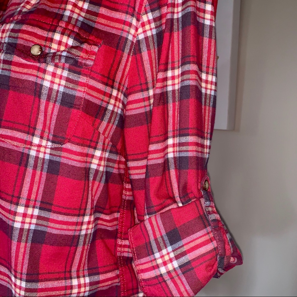 Jach’s Girlfriend Red Plaid Flannel, Size Medium - Picture 5 of 11